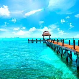 Exotic Caribbean island. Tropical beach resort. Travel or vacati